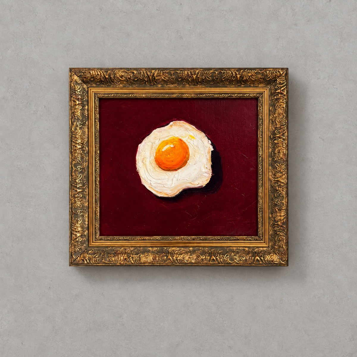 Bülent Ekiz, Untitled, 2025 — fried egg, framed
