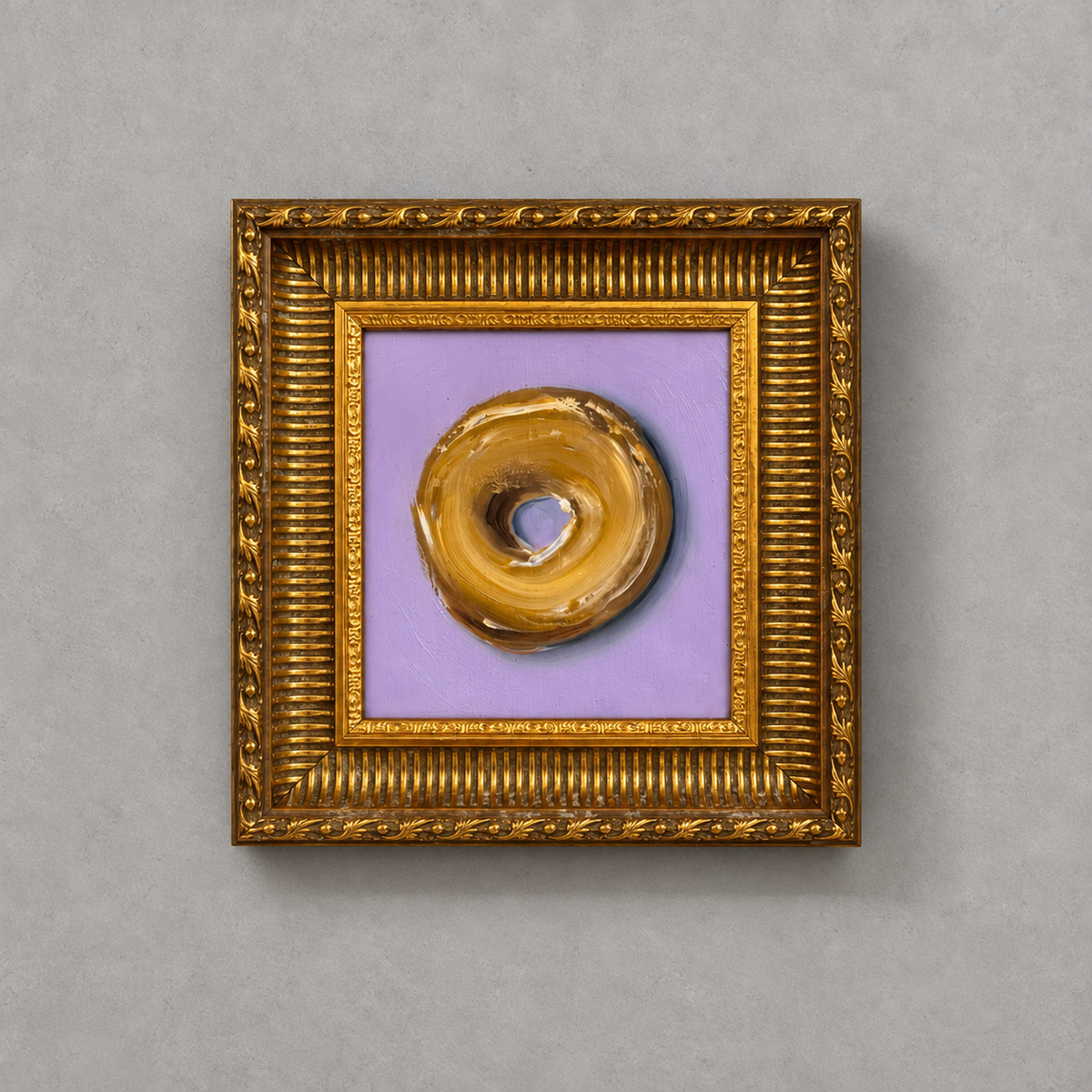 Bülent Ekiz, Untitled, 2025 — golden doughnut, framed