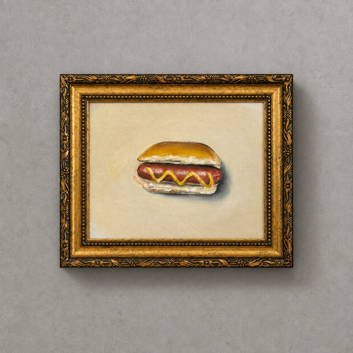 Bülent Ekiz, Untitled, 2024 — hot dog, framed